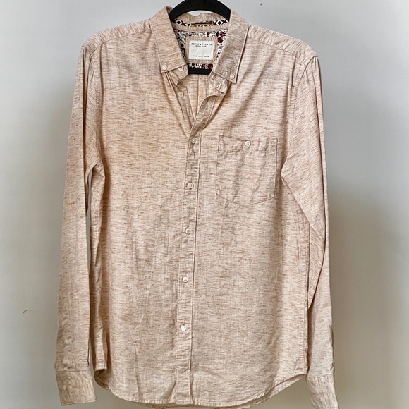 Denim & Flower Southern Beige Button Down - Picture 3 of 4